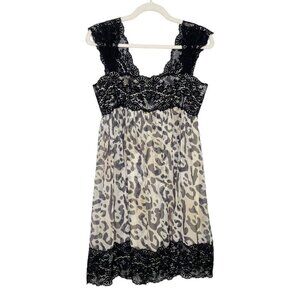 Marchesa Silk Dress Women’s‎ Size 6 Black Lace Leopard Print